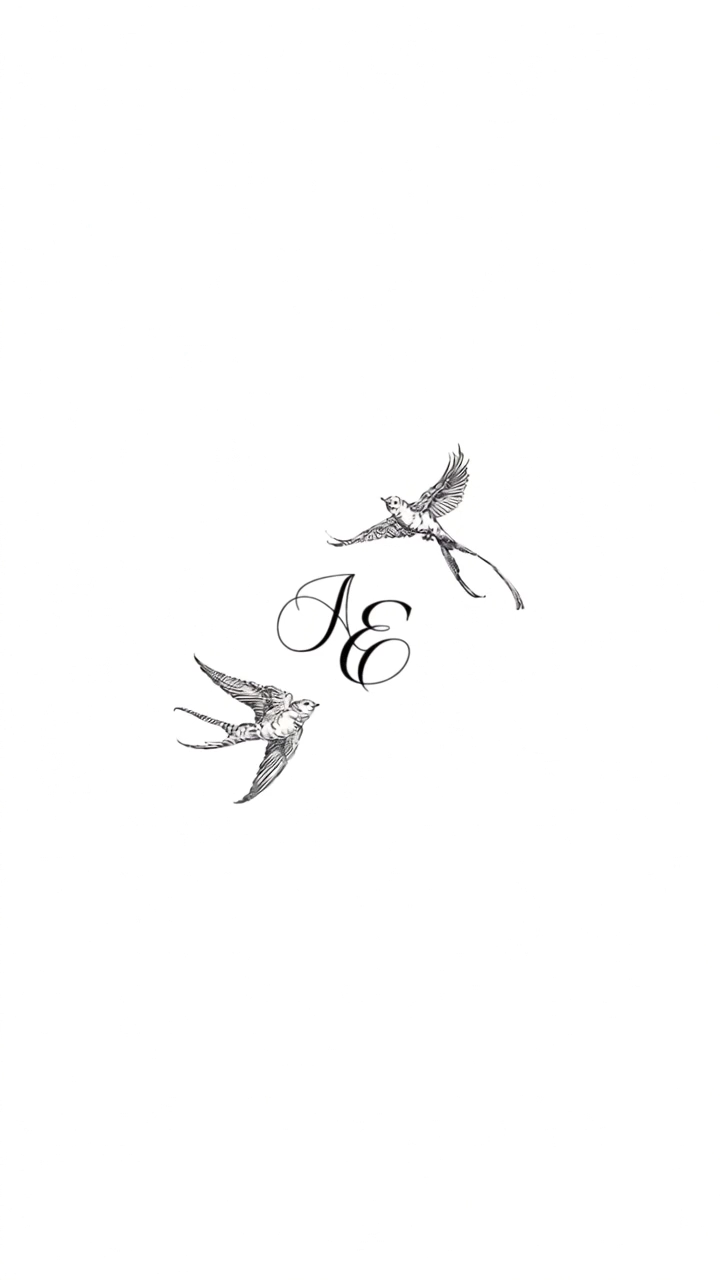 Birds surrounding Achref and Eya’s monogram